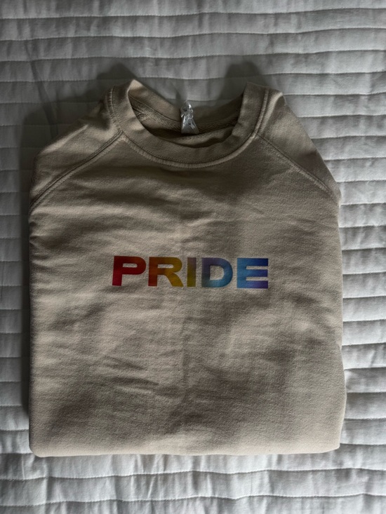 Source Unknown Other - TIKTOK original Cream Crewneck Sweatshirt with Rainbow PRIDE Graphic
